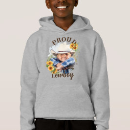 Benutzerdefinierter Cowboy-Foto Text Sonnenblumena Hoodie
