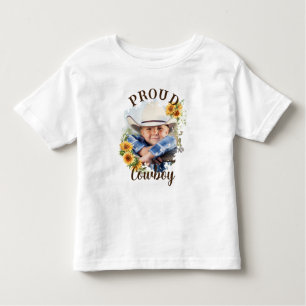 Benutzerdefinierter Cowboy-Foto Text Sonnenblumena Kleinkind T-shirt