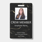 Benutzerdefinierter Crew-Mitglieds-QR-Code-Event-M Ausweis (Vorderseite)