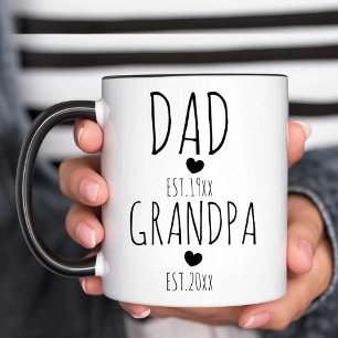 Benutzerdefinierter Dad Est Neuer Opa Est Zweifarbige Tasse