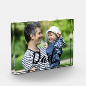 Benutzerdefinierter Dad Established Modern Schrift Fotoblock (Links)