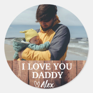 Benutzerdefinierter Daddy-Aufkleber, ich liebe dic Runder Aufkleber