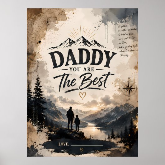 Benutzerdefinierter Daddy Mountain Adventure Poste Poster (Vorne)