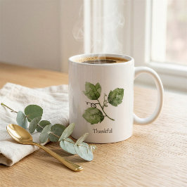 Benutzerdefinierter Dankbarer Wasserfarben-Rebenbl Kaffeetasse