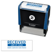 Benutzerdefinierter Datumsstempel Blau Permastempel (Beispiel)
