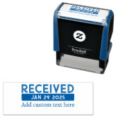 Benutzerdefinierter Datumsstempel Blau Permastempel (Beispiel)
