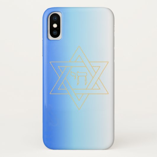 Benutzerdefinierter Davidstern und Chai - iPhone 4 Case-Mate iPhone Hülle (Rückseite)
