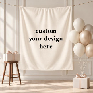 Benutzerdefinierter Designtext Hochzeit Baby Showe Wandteppich