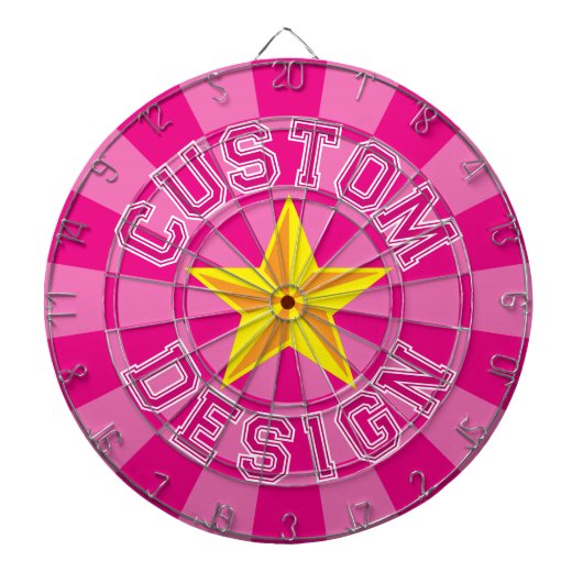 Benutzerdefinierter Designtext mit gelbem Stern in Dartscheibe (vorne)