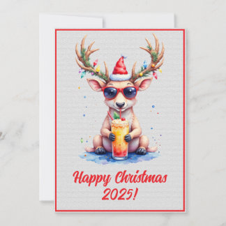 Benutzerdefinierter digitaler Weihnachts-Rentier-C Karte