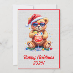 Benutzerdefinierter digitaler Weihnachts-Teddybär- Karte
