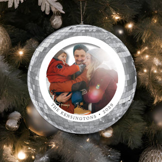 Benutzerdefinierter Disko-Ball mit Front- und Back Keramik Ornament