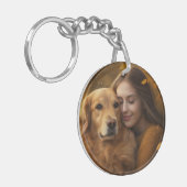 Benutzerdefinierter Dog-Mama-Modus Zwei Foto beids Schlüsselanhänger (Vorderseite links)