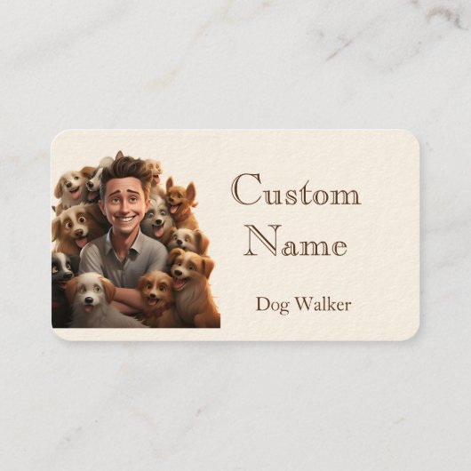 Benutzerdefinierter Dog-Walker, Haustier-Sitting-B Visitenkarte (Rückseite)