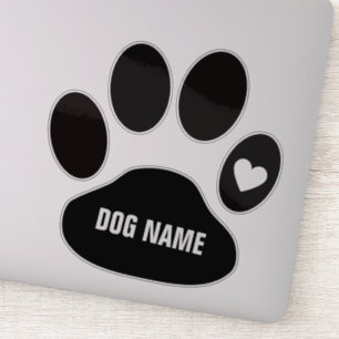 Benutzerdefinierter Dogenname auf Paw Aufkleber