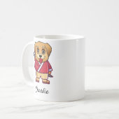Benutzerdefinierter Dogenname | Niedlich Samurai P Kaffeetasse (Vorderseite Links)