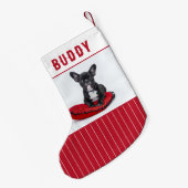 Benutzerdefinierter Dogenname und Personalisiertes Kleiner Weihnachtsstrumpf (Rückseite (Hängend))