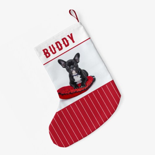 Benutzerdefinierter Dogenname und Personalisiertes Kleiner Weihnachtsstrumpf (Rückseite (Hängend))