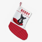 Benutzerdefinierter Dogenname und Personalisiertes Kleiner Weihnachtsstrumpf (Vorderansicht (hängend))