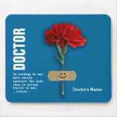Benutzerdefinierter Doktorname Red Carnation Gift Mousepad (Vorne)
