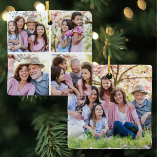 Benutzerdefinierter doppelseitiger Familienfoto-We Keramikornament
