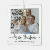 Benutzerdefinierter doppelseitiger Weihnachtsgruß Keramikornament (Links)