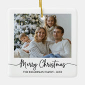 Benutzerdefinierter doppelseitiger Weihnachtsgruß Keramikornament (Vorderseite)
