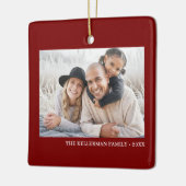 Benutzerdefinierter doppelseitiger Weihnachtsgruß Keramikornament (Links)