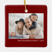 Benutzerdefinierter doppelseitiger Weihnachtsgruß Keramikornament (Vorderseite)