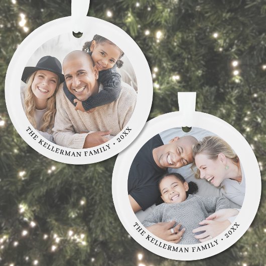 Benutzerdefinierter doppelseitiger Weihnachtsgruß Ornament