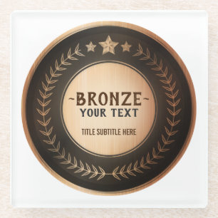 BENUTZERDEFINIERTER DRUCK DIY-MEDAILLE Bronze Cham Glasuntersetzer