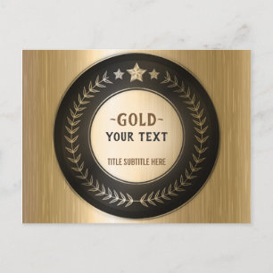 BENUTZERDEFINIERTER DRUCK DIY-MEDAILLE Gold #1 LOG Ankündigungspostkarte