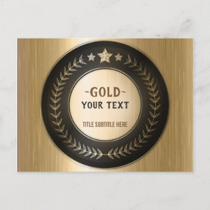 BENUTZERDEFINIERTER DRUCK DIY-MEDAILLE Gold #1 LOG Ankündigungspostkarte