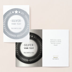BENUTZERDEFINIERTER DRUCK DIY-MEDAILLE Silber Cham Folienkarte