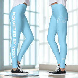 Benutzerdefinierter Druck Yoga-Crew Babyblau Leggings