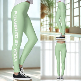 Benutzerdefinierter Druck Yoga-Crew Blassgrün Leggings
