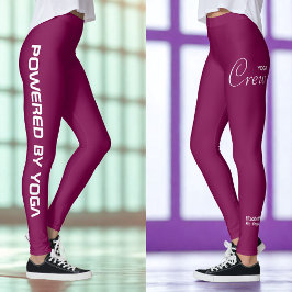 Benutzerdefinierter Druck Yoga-Crew Dark Wine Leggings