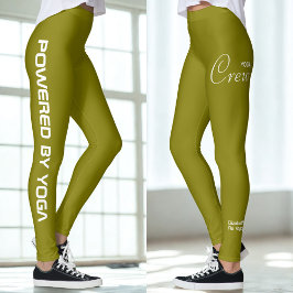 Benutzerdefinierter Druck Yoga-Crew Olive Leggings