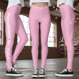 Benutzerdefinierter Druck Yoga-Crew Soft Hellrosa Leggings
