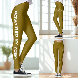 Benutzerdefinierter Druck Yoga-Crew Yellow Brown Leggings