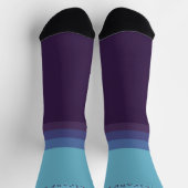 Benutzerdefinierter, dunkelblauer Lila Farbblock Socken (Oben)