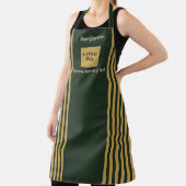 Benutzerdefinierter dunkelgrüner und goldener Stre Schürze (InSitu)