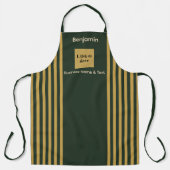 Benutzerdefinierter dunkelgrüner und goldener Stre Schürze (Vorderseite)