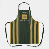 Benutzerdefinierter dunkelgrüner und goldener Stre Schürze (Vorderseite)