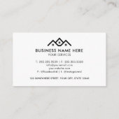 Benutzerdefinierter Dunkelschwarz-Weiß-Real-Anwese Visitenkarte (Rückseite)