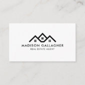 Benutzerdefinierter Dunkelschwarz-Weiß-Real-Anwese Visitenkarte (Vorderseite)