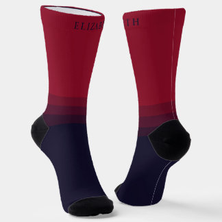 Benutzerdefinierter dunkler blau-blauer Maroon-Far Socken