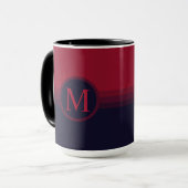Benutzerdefinierter dunkler blau-blauer Maroon-Far Tasse (Vorderseite Links)