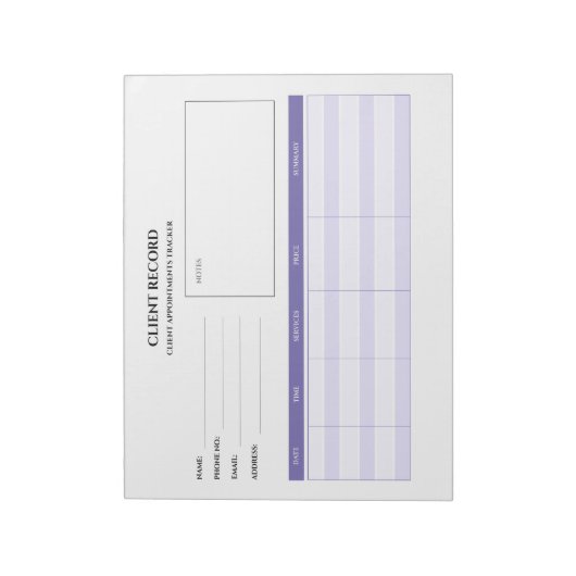 Benutzerdefinierter Editor für die Salon-Clientver Notizblock (Rotiert)