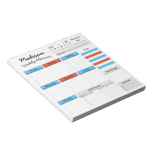 Benutzerdefinierter Editor für personalisierten Wo Notizblock (angewinkelt)